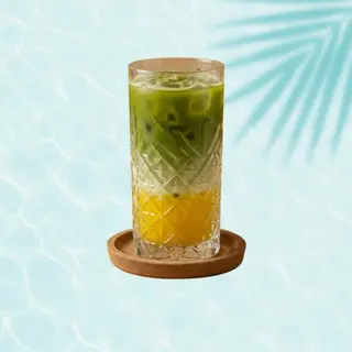Golden Collagen Matcha Ice Latte