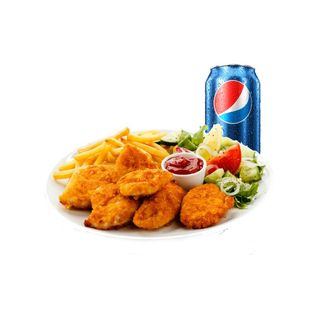 Menú nuggets de pollo.