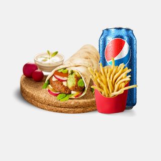 Menú Falafel Gemüse casero.