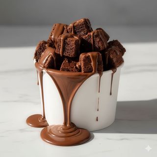 Tarrina de brownies con Nutella (porción)