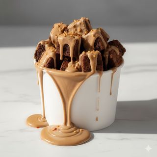 Tarrina de brownies con almendra (porción)