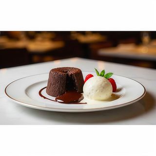 Coulant De Chocolate Con Helado De Vainilla