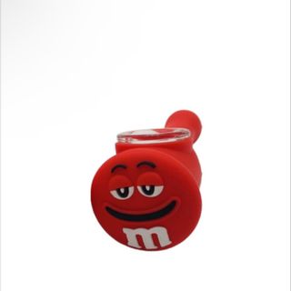 Pipa Cristal y Silicona M Rojo 10 cm