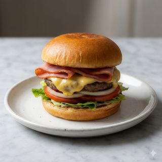 Hamburguesa con jamón y queso