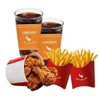 Cubo grande fe pollo entero 10 piezas + 2 refrescos +2 patatas fritas