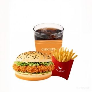 Menú hamburguesa de pollo original + refresco + patatas fritas