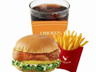 Hamburguesa de piña asada + refresco+ patatas fritas