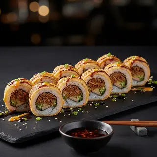 Tempura maki pato laqueado