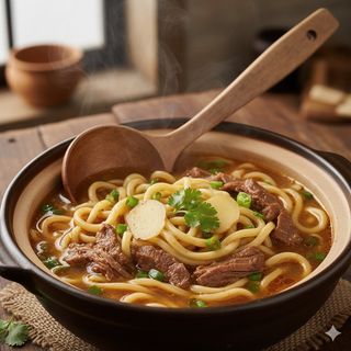 Cazuela de fideos y ternera