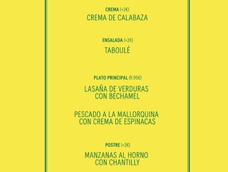 Menú del día - Viernes 20/02