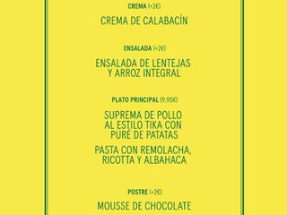 Menú del día - Miércoles 18/02