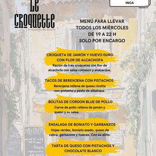 Menú especial miércoles para dos