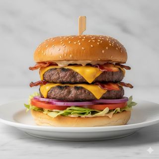 Hamburguesa doble a la parrilla