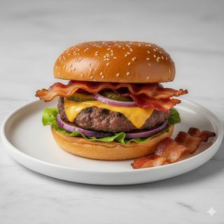 Hamburguesa de bacon a la parrilla