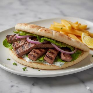 Menú sándwich de carne a la parrilla