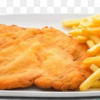 Combinado de pechuga empanada
