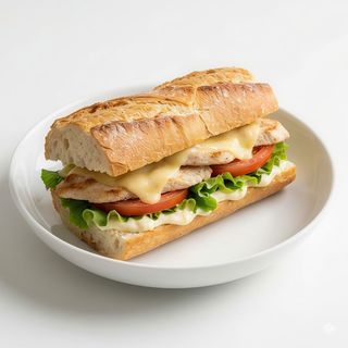 Bocadillo vegetal con pollo