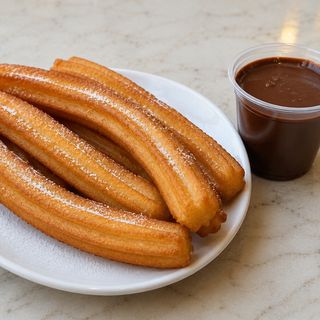 Churros Con Chocolate Caliente (Porción)