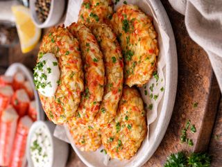 Tortitas de palito de cangrejo