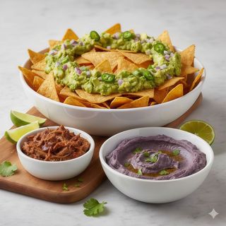 Nachos con guacamole
