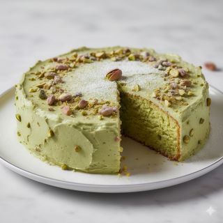 Tarta de pistacho (porción)