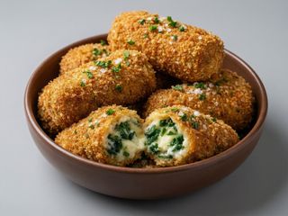 Croquetas caseras de queso de cabra y espinacas