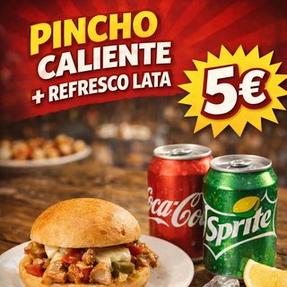 Pincho caliente + refresco lata