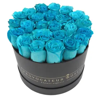 Caja de 26 cm con Rosas Maldive blue