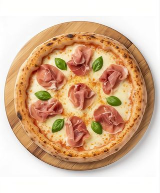 Pizza Bianca Al Prosciutto 30 Cm. A 33 Cm. Aprox.
