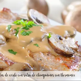 chuleta de cerdo en salsa de champiñones