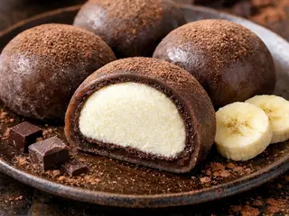 Mochi Japonés de Chocolate y Plátano