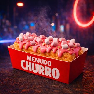 Churros con Salsa de Pantera Rosa y Marshmallow (x3)