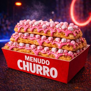 Churros con Salsa de Pantera Rosa y Marshmallow (x6)
