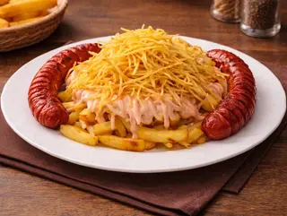 Salchipapa con todo