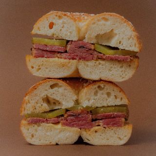 Bagel with Pastrami (Rooftop Smoke House)