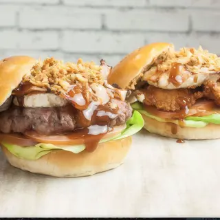 Hamburguesa de ternera con queso de cabra