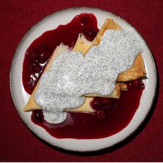 Crepes de crema de semillas de amapola