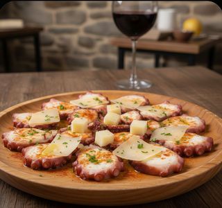 Focaccia De Pulpo A Feira Con Queso San Simón