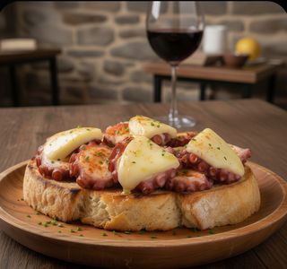 Tosta De Pulpo Y Queso Tetilla