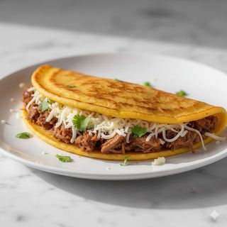 Cachapa Con Carne Mechada Y Queso (1 Ud.)
