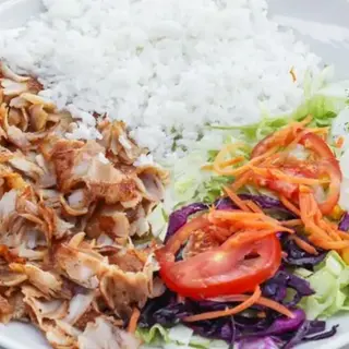 Shawarma. Enslada , arroz