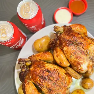 2 pollo entero , patata cocida, 2 latas
