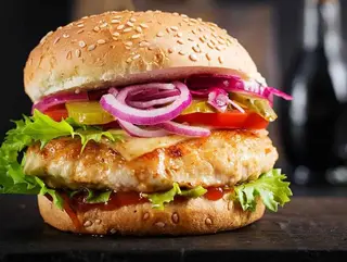Hamburguesa de pollo completo