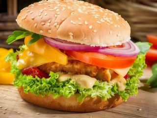 Hamburguesa de pollo con queso