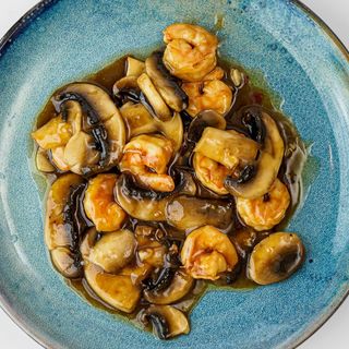 Gambas con champiñones