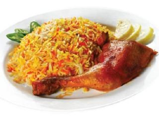 Plato de 1/4 de pollo asado