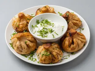 Khinkali Asado (6 uds.) con salsa blanco