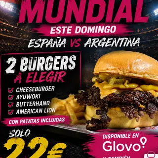 Combo 2 burger patatas incluidas
