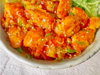 Pollo agridulce picante