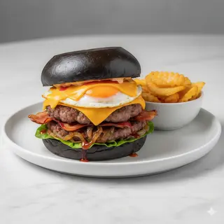 Hamburguesa fuego